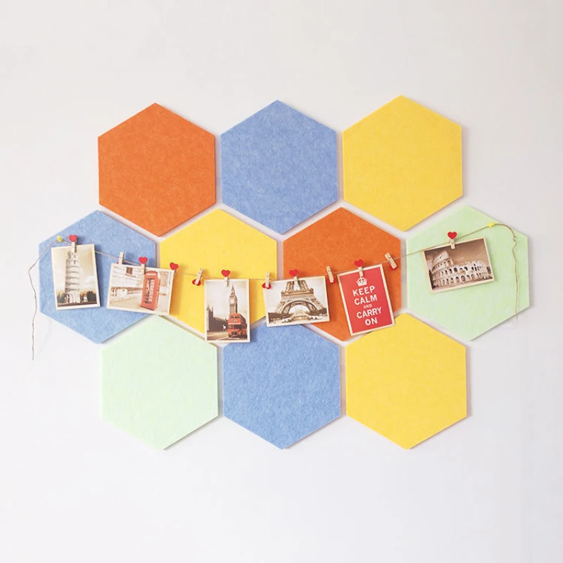 

Modern Hexagonal Felt Wall Stickers Shool Office Bedroom Wallpapers Aesthetic Decor Home Accessories Decoration Photos Art Board