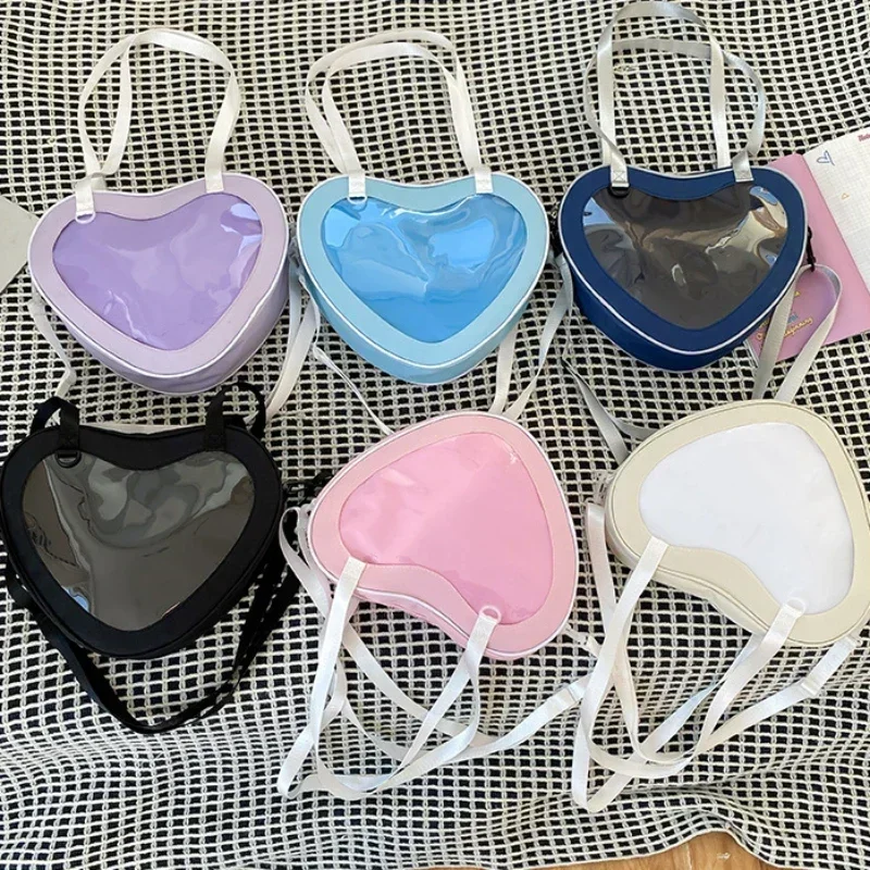Love Heart Design Itabag Women 2026 New Transparent Crossbody Bags Girls Purses and Handbags Ita Bag for Girls JK Uniform Bag