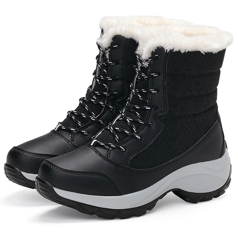 Women Snow Boots Winter Warm Shoes  Women Ankle Boots Super Warm Snow Botas De Mujer Black Platform Shoes for Heels Boots Female