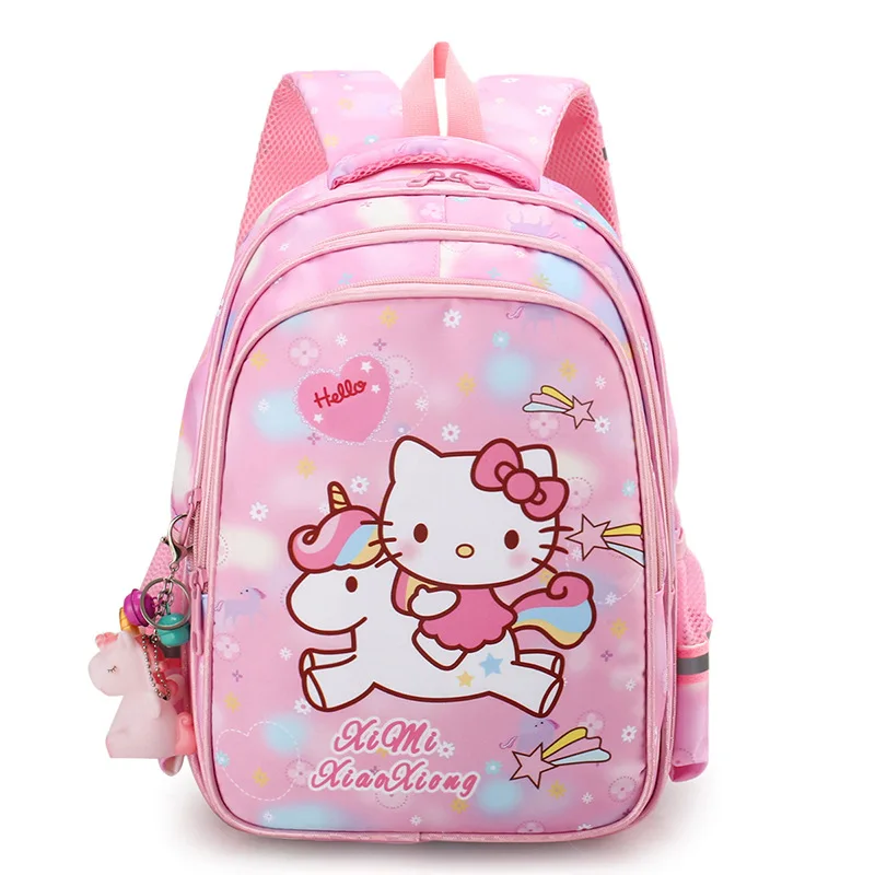 Hello Kitty Cartoon Children's Schoolbag Primary School Students Grades 1-3 Backpacks Kindergarten Large Class Children Girl Bag