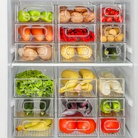 6 ensembles. Boîte de rangement pour réfrigérateur, boîte de rangement alimentaire pour réfrigérateur, congélateur, armoire, rangement de salle à manger, organisateur de réfrigérateur, cuisine, B 1