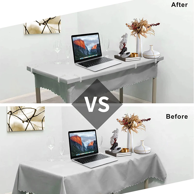 6Pack Tablecloth Clips Stainless Steel Anti-Slip Tablecloth Clamp Mini Adjustable Table Cloth Cover Fix Clip For Camping Wedding