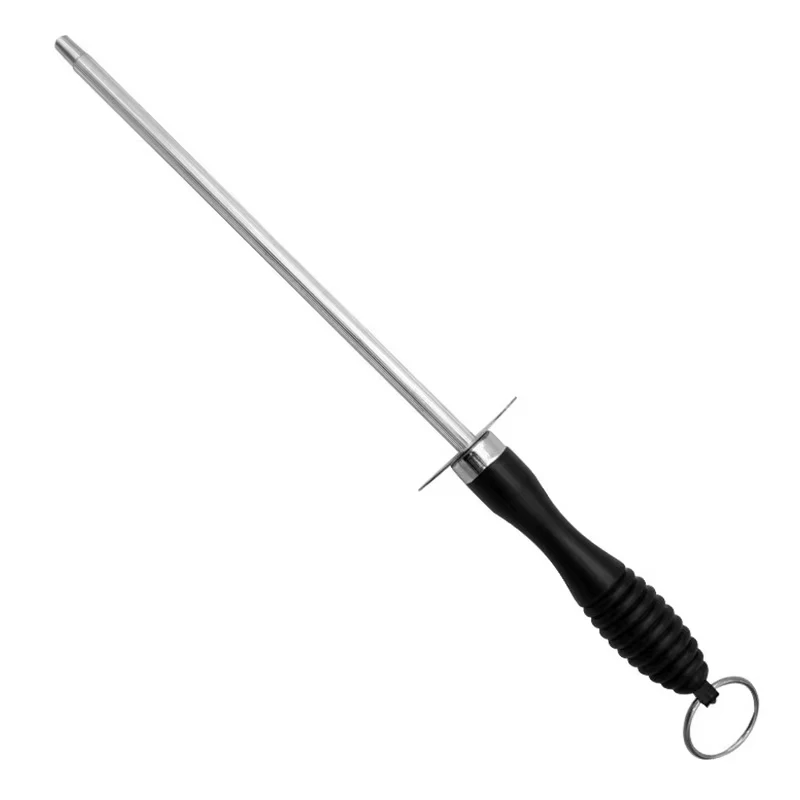 Kitchen Tool Carbon Steel Knife Sharpening Steel,Knife Sharpener With Hanging Holes (10 Inches) - 5