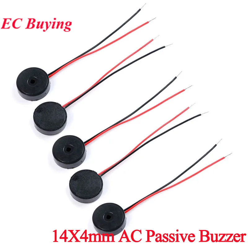 20pcs/1pc 1404 AC Passive Buzzer With Wire Piezoelectric Speaker 14MM 14*4MM 14X4MM 30V Low Power Consumption Electronic DIY