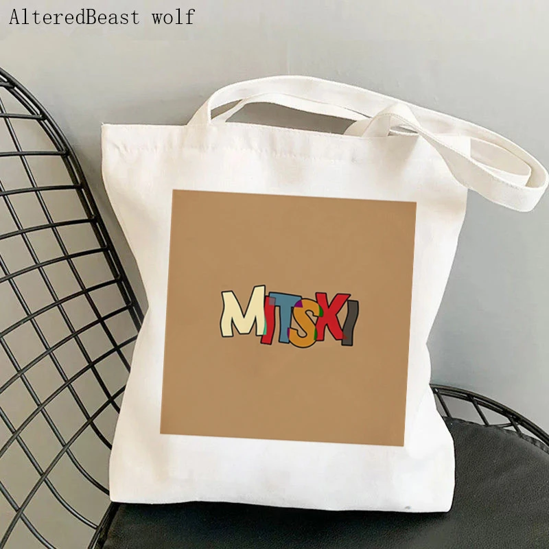 Women Shopper bag Mitski personne Printed Kawaii Bag Harajuku Shopping Canvas Shopper Bag girl handbag Tote Shoulder Lady Bag