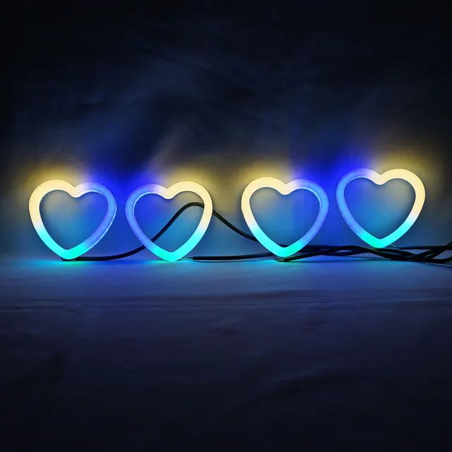 Heart-Shaped SRGB Color-Chasing Dynamic Angel Eyes Turn Signals Light  Bluetooth Wireless Control LED Sequential Flowing Halo - AliExpress