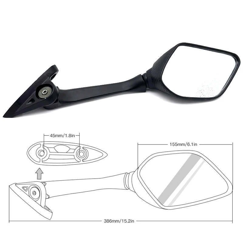 오토바이 사이드 리어 뷰 미러 블라인드 스팟 백미러 YZF R3 2015-2017 R25 2014-2016 YZF-R3 YZF-R25 스포츠 자전거 혼다