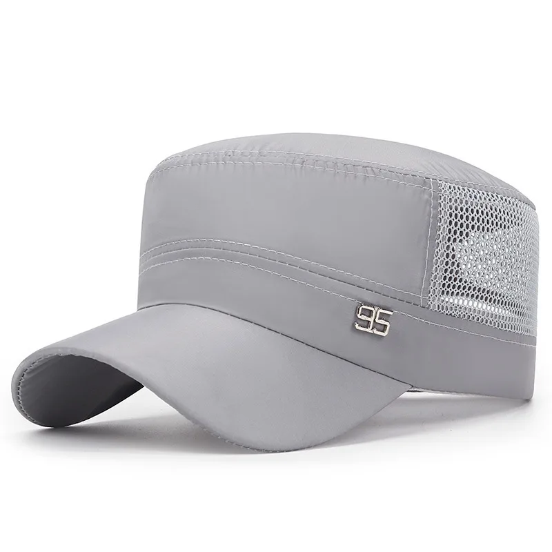 military cap flat top hat men's baseball hat spring summer men's outdoor sunshade mesh baseball cap cap hat