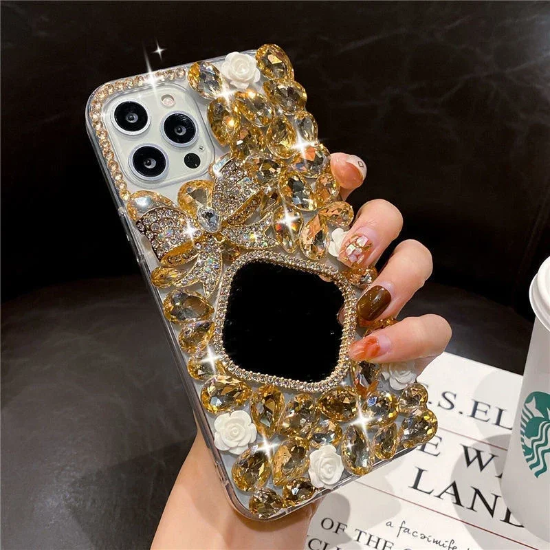 

High End Diamond Mobile Phone Case for Xiaomi Redmi 9A 9C Note8 9Pro Note10S Note11 Pro 12Pro Luxury Rhinestone Bling Cover