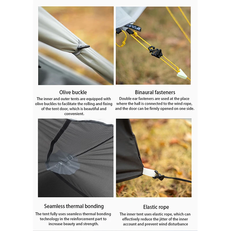 3F UL GEAR LanShan 2 2 Person Outdoor Ultralight Camping Tent 3-Season Professional 15D Silicone Rodless-Tent 4-Season