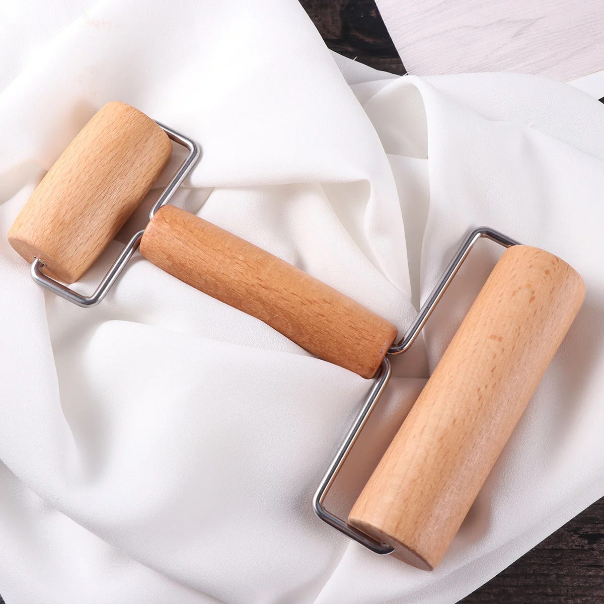 

T Shape Multifunctional Wooden Rolling Pin Durable Baking Cooking Tool Roller for Pasta Cookies Pizza Silicone mat for Kitchen