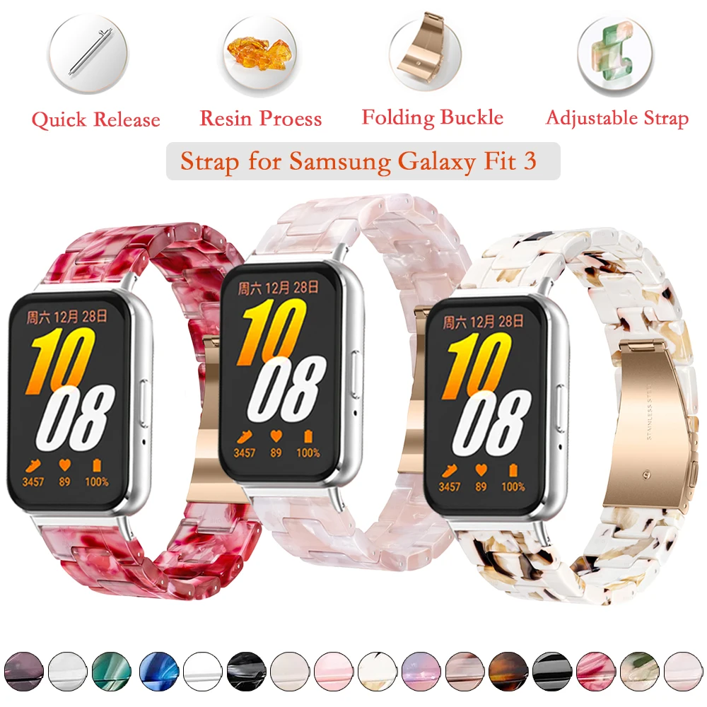 Elegant Resin Strap Bracelet for Men & Women - Quick Release Design for Fitness Trackers