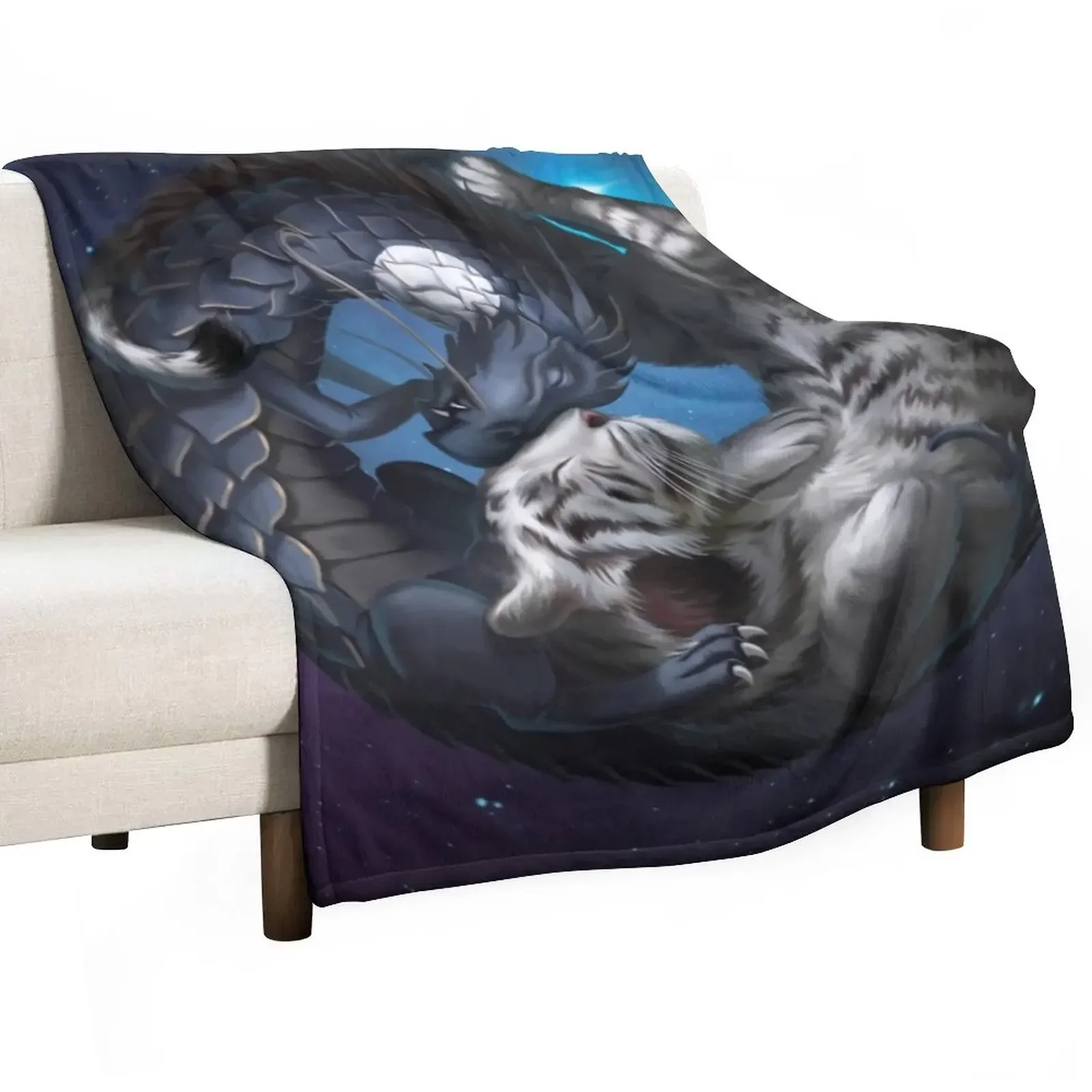 

Yin and yang Tiger and Dragon Throw Blanket for babies Flannel Blankets