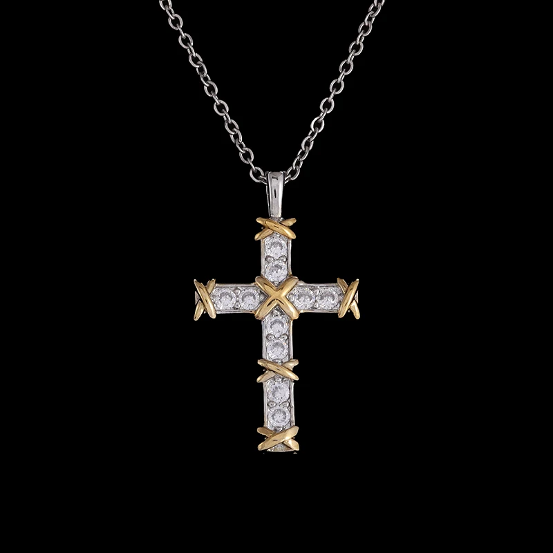 

Vintage Cross Pendant Necklace Men Women Party Jewelry