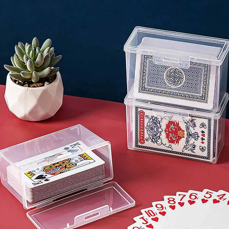 4 Porta Carte da Gioco in Plastica Trasparente 30 cm, Supporto