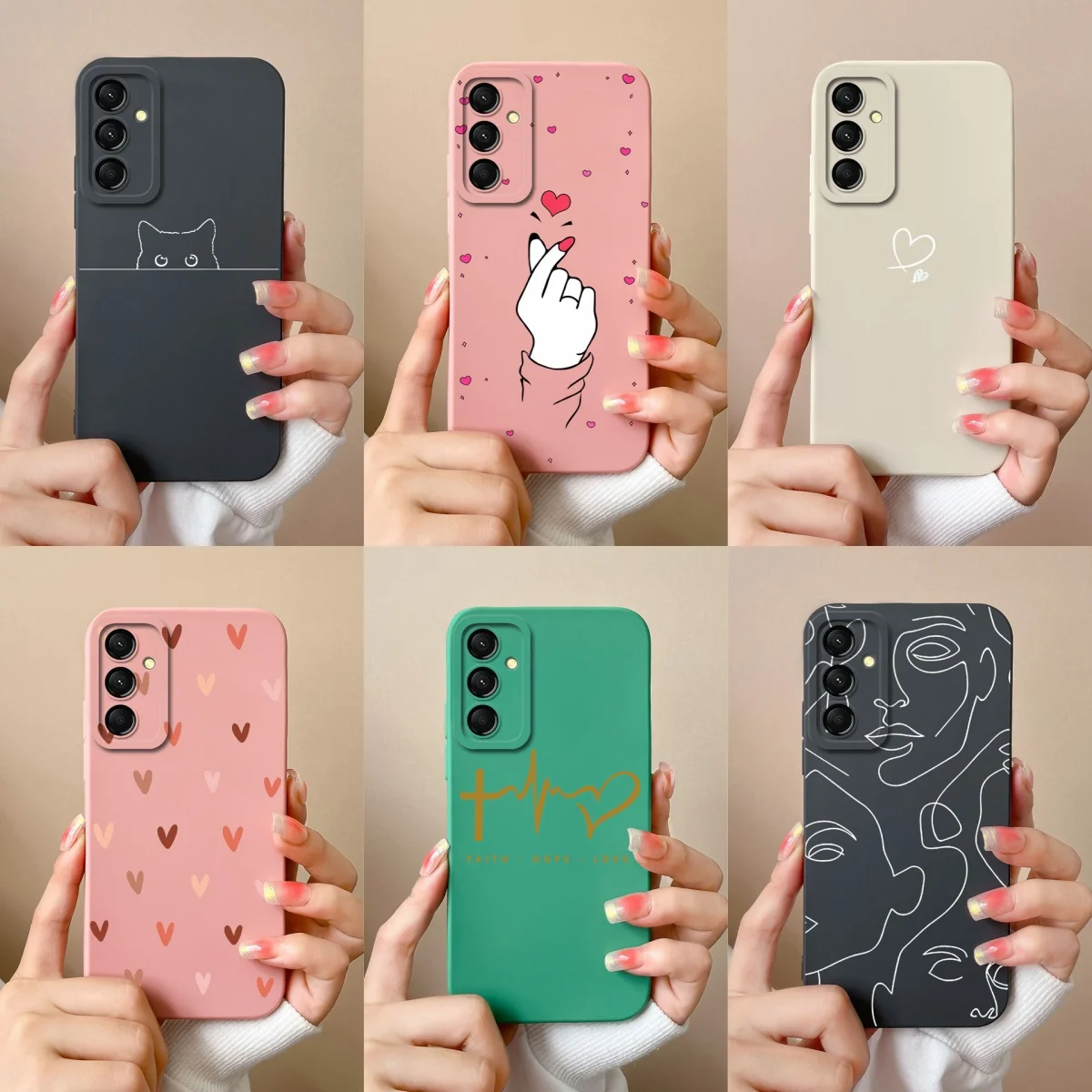 Colorful Love Heart Bear Liquid Shockproof Anti-Fall Phone Case