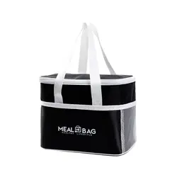 Spacious Insulated Tote Bag - Portable Thermal Cooler (Black Size M)