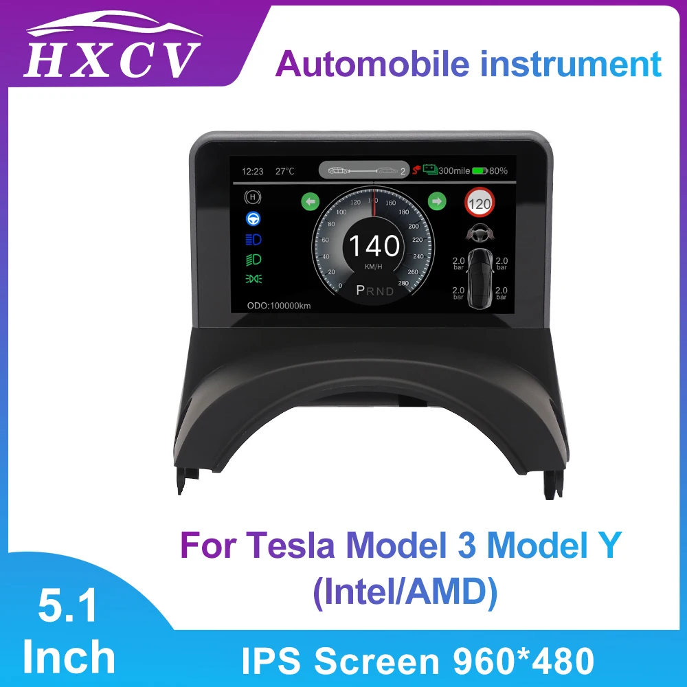 Cockpit Digital Cluster Intelligent LCD Instrument For Tesla Model 3 Y 5 Inch HD IPS Screen 960x480 Car Gauge Sets Dash Panels