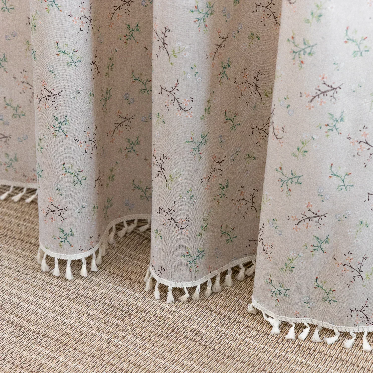 Tenda A Pannello Rustico Boho Con Frange – Mezza Tenda In Lino Per Piccole Finestre, Stile Bistrot, 180x90 Cm