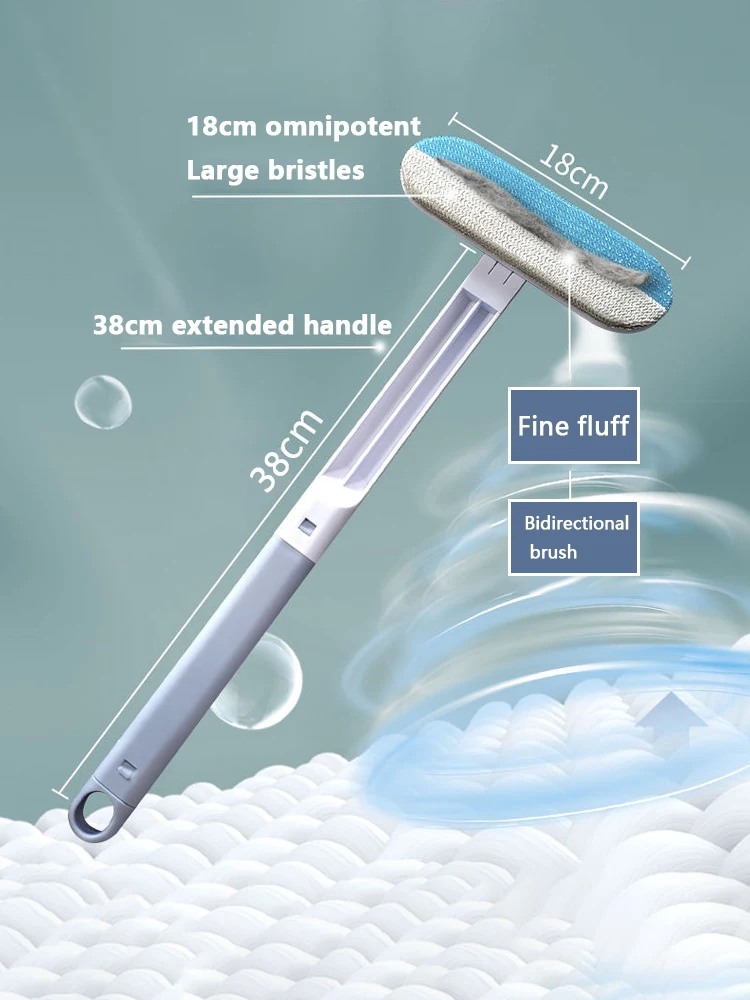 Multifunctional Pet Hair Remover Brush Long Handle Window Cleaning Brush Pet Fur Cleaning Tool Manual Cat Dog Hair Remover
