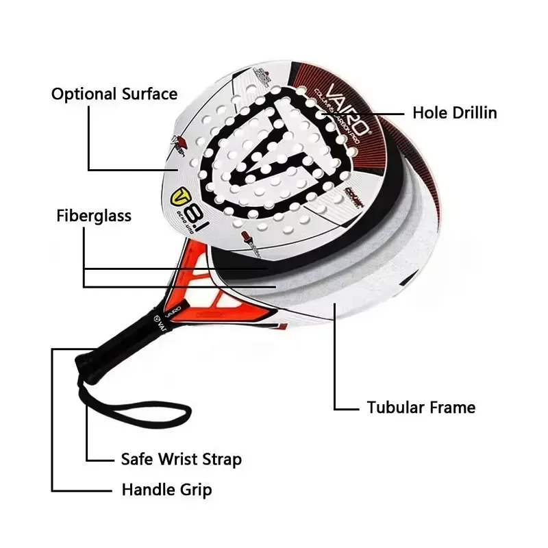 Professional Padel Tennis Racket Soft Face Carbon Fiber Lightweight Fashionable EVA Sports Equipment padel racket tennis racket