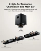 ULTIMEA 5.1 Detachable Soundbar for TV with Dolby Atmos & RGB Light, Surround Sound System with App Control, Bluetooth Speakers 3