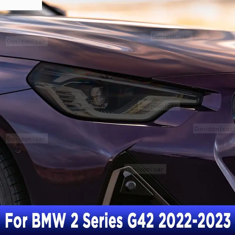 

2 шт., прозрачные ТПУ наклейки для автомобильных фар BMW 2 серии Coupe G42 2022-2023 M240i