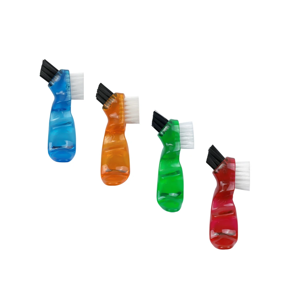 미니 의치 청소 브러시, 휴대용 양두 교정기, 다층 강모 의치 칫솔, 4 개