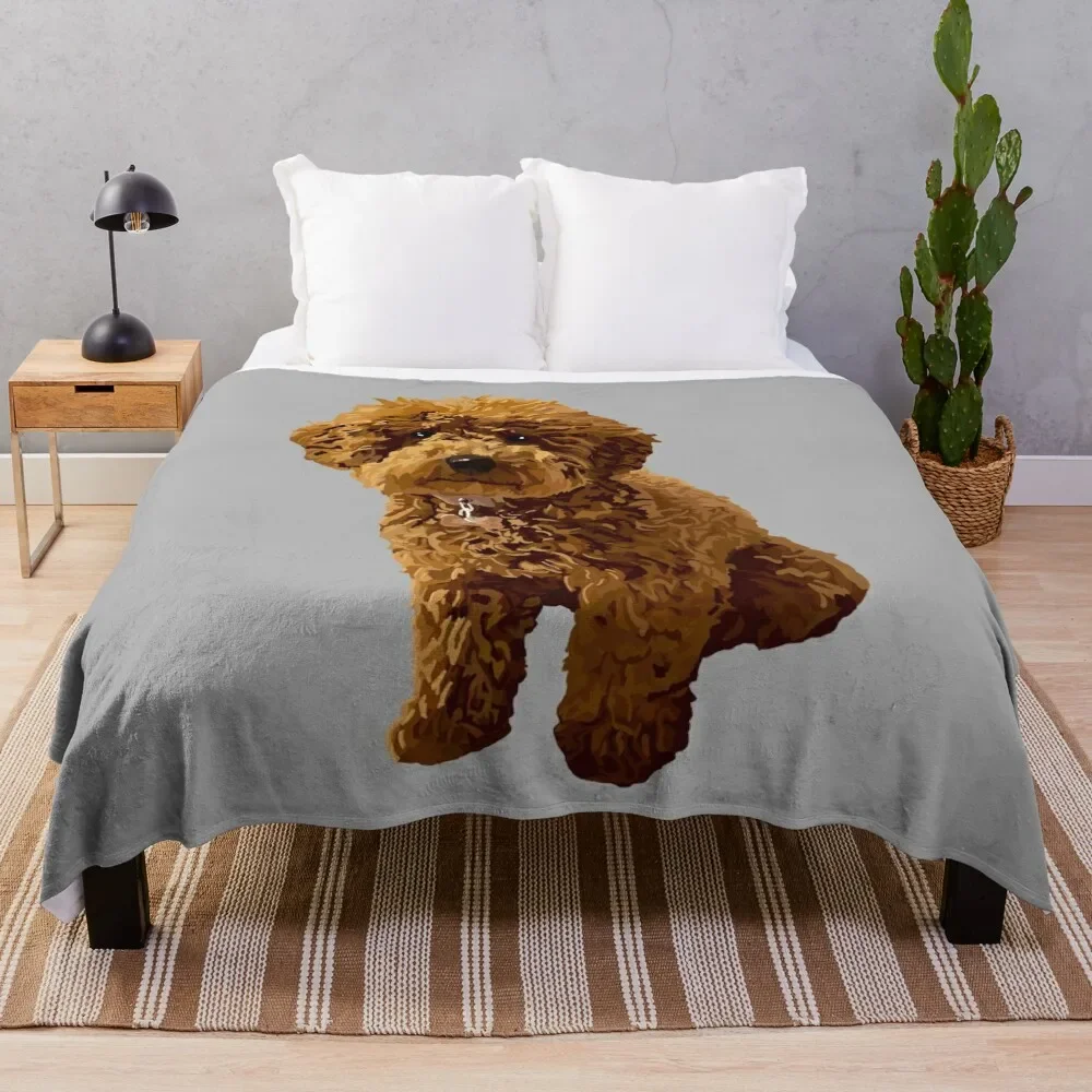 

Ginger the Toy Poodle on Grey background Throw Blanket Plaid for babies Luxury Fluffys Large Blankets