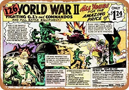 

Metal Vintage Tin Sign 1969 126 World War II Soldiers for $1.24-Metal Tin Signs, Home Kitchen Wall Retro Poster Plaque Mural B