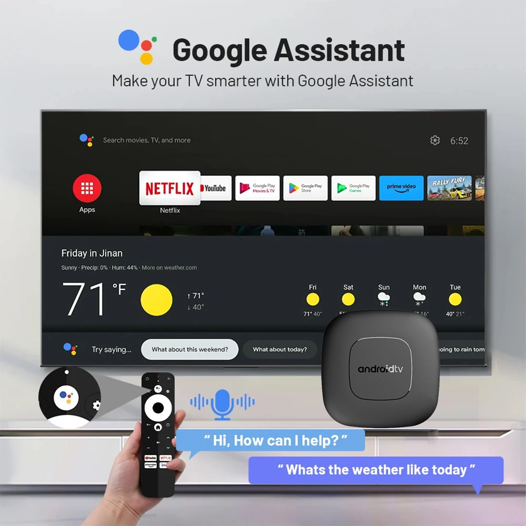 Smart TV Box Global Version Mortal T1 Streaming Media Player Bluetooth Google Assistant Android13 AllwinnerH313 2.4G&5G Wifi 4K