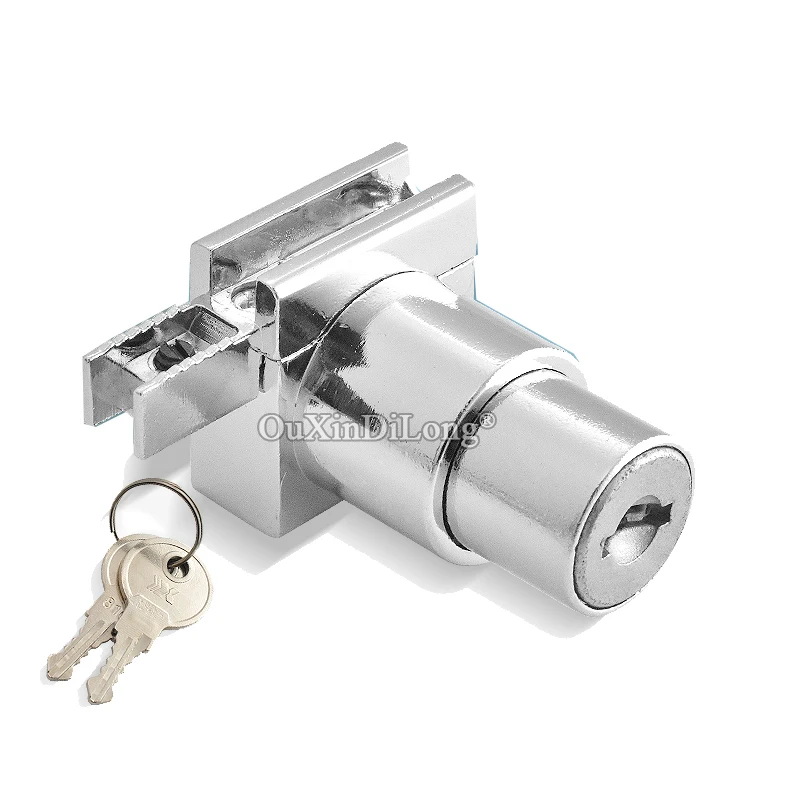 

HOT 10PCS Zinc Alloy Glass Cabinet Sliding Door Locks Jewelry Showcase Display Cabinet Chute Locks Keys Alike/Keys Different