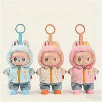 15 17 cm pour poupée Labubu hiver vers le bas gilet tenue vêtements doudoune manteau polaire à capuche chapeau chaussures ensemble Ropa vêtements accessoires 2