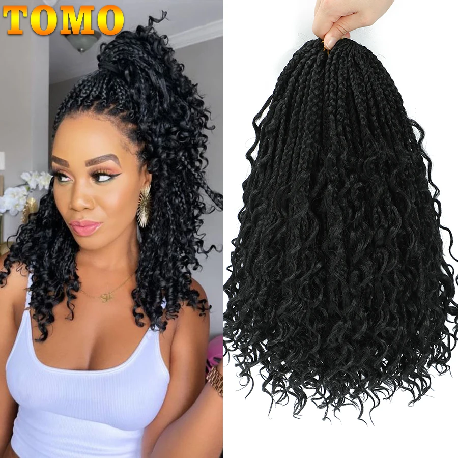 TOMO Boho Box Braids Crochet Hair Synthetic Braiding Hair Extensions 14 18Inch Goddess Box Braids Crochet Hair for Black Women