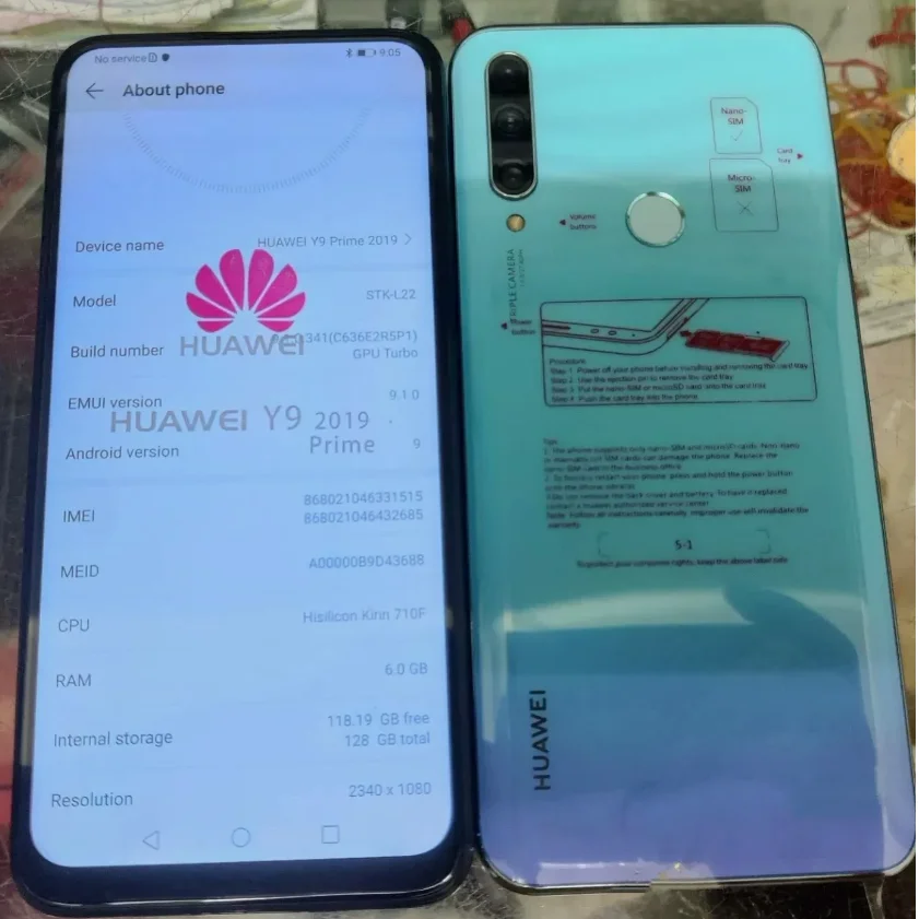 HUAWEI-Y9 Prime 2019 Mobile Phone, Global Version, 8GB