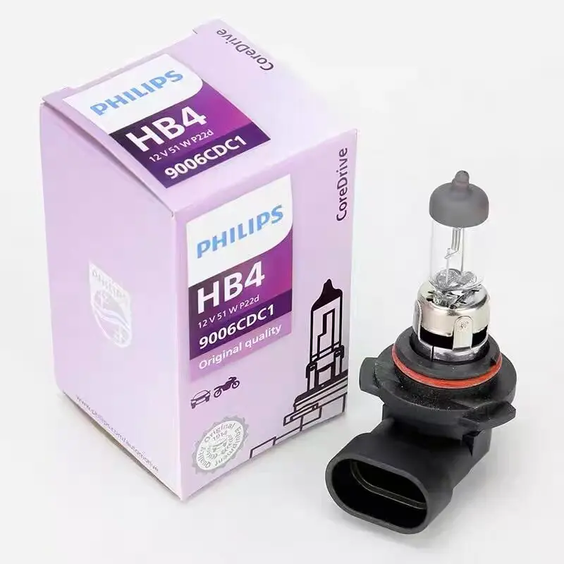 필립스 9006 HB4 12V 51W P22d 9006CDC1 더 밝은 OEM 자동차 할로겐 헤드라이트 자동차 전구 안개등
