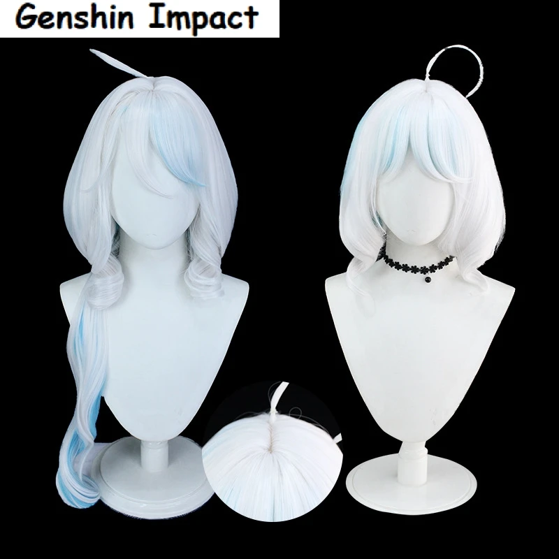 

Game Genshin Impact Furina Cosplay Wig 90cm 40cm Blue And White Color Wig Cosplay Anime Cosplay Wig Simulated Scalp Top Wigs