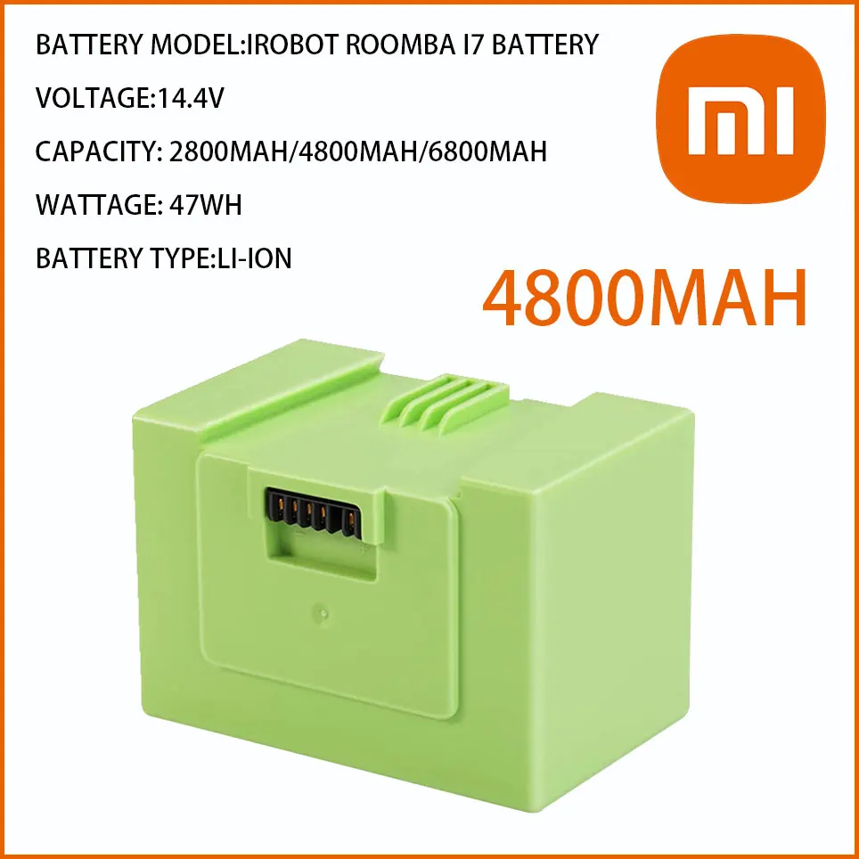 

14.4V 2600mAh i7 Battery Replacement for iRobot Roomba e and i Series i7+ e5 7150 7550 i3 3150 i3+ 3550 i4 4150 i4+ 4624864