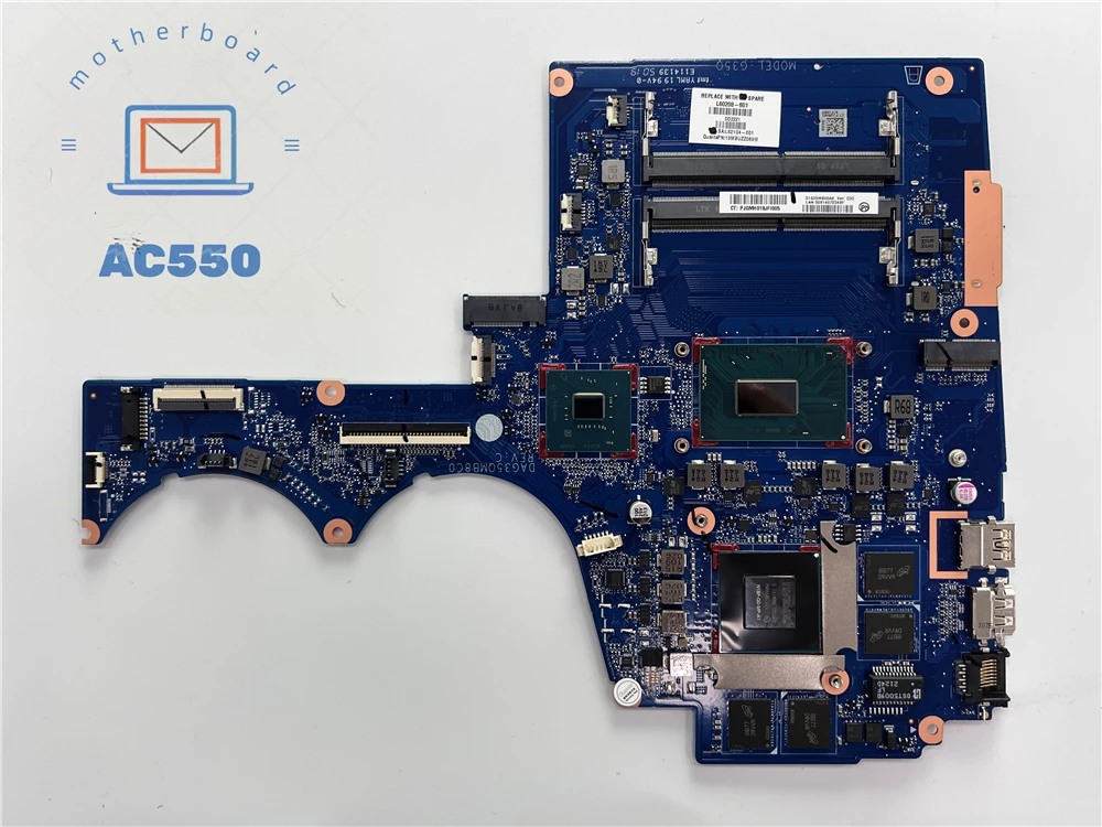 

Материнская плата для ноутбука, системная плата для HP 15-BC SRF6X Φ GTX1650 4 ГБ 100%, прошел тест
