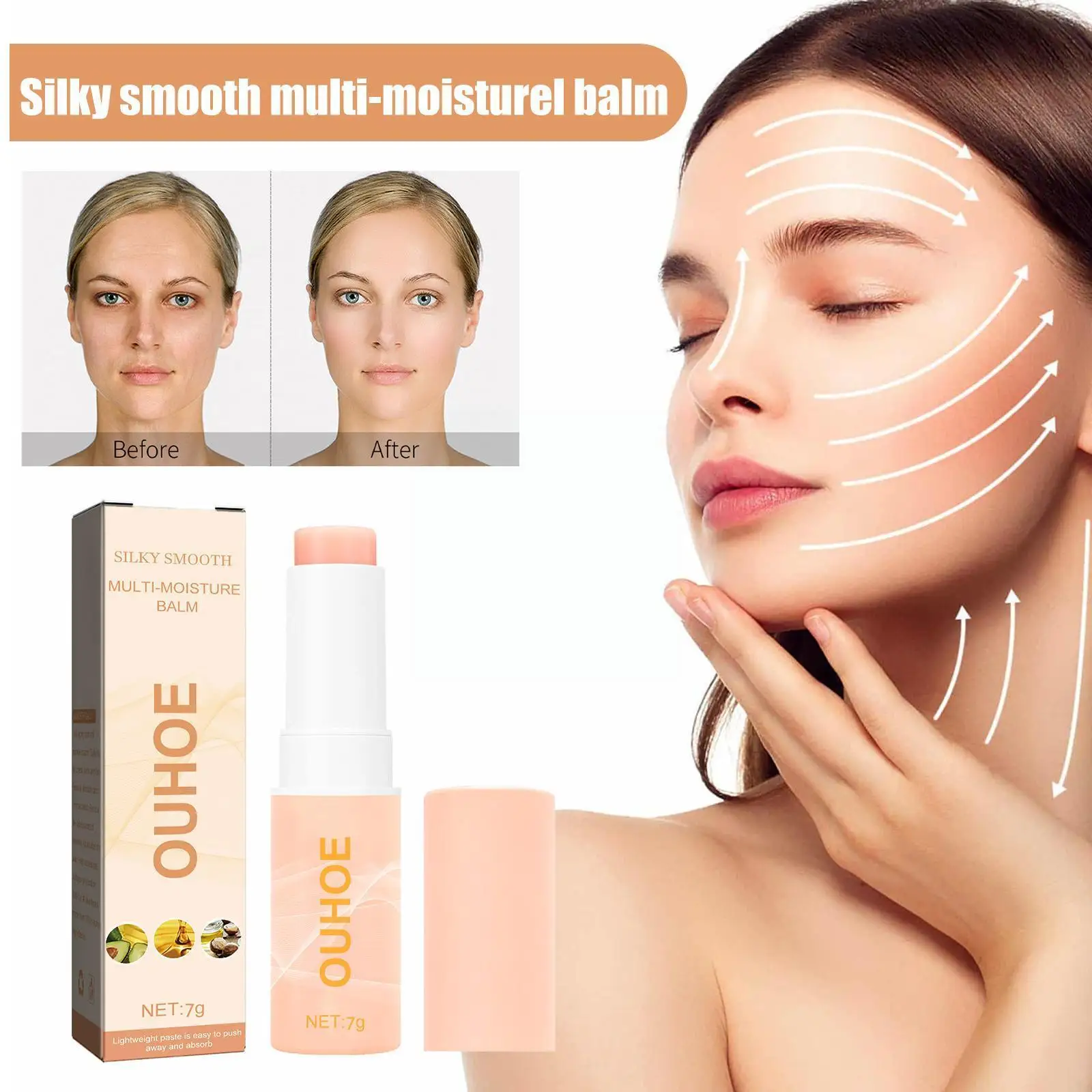 

7g Collagen Multi Balm Stick Wrinkle Bounce Anti-Wrinkle Dull Cosmetics Moisturizing Brighten Cream Skin Korean Multi Balm E0U9