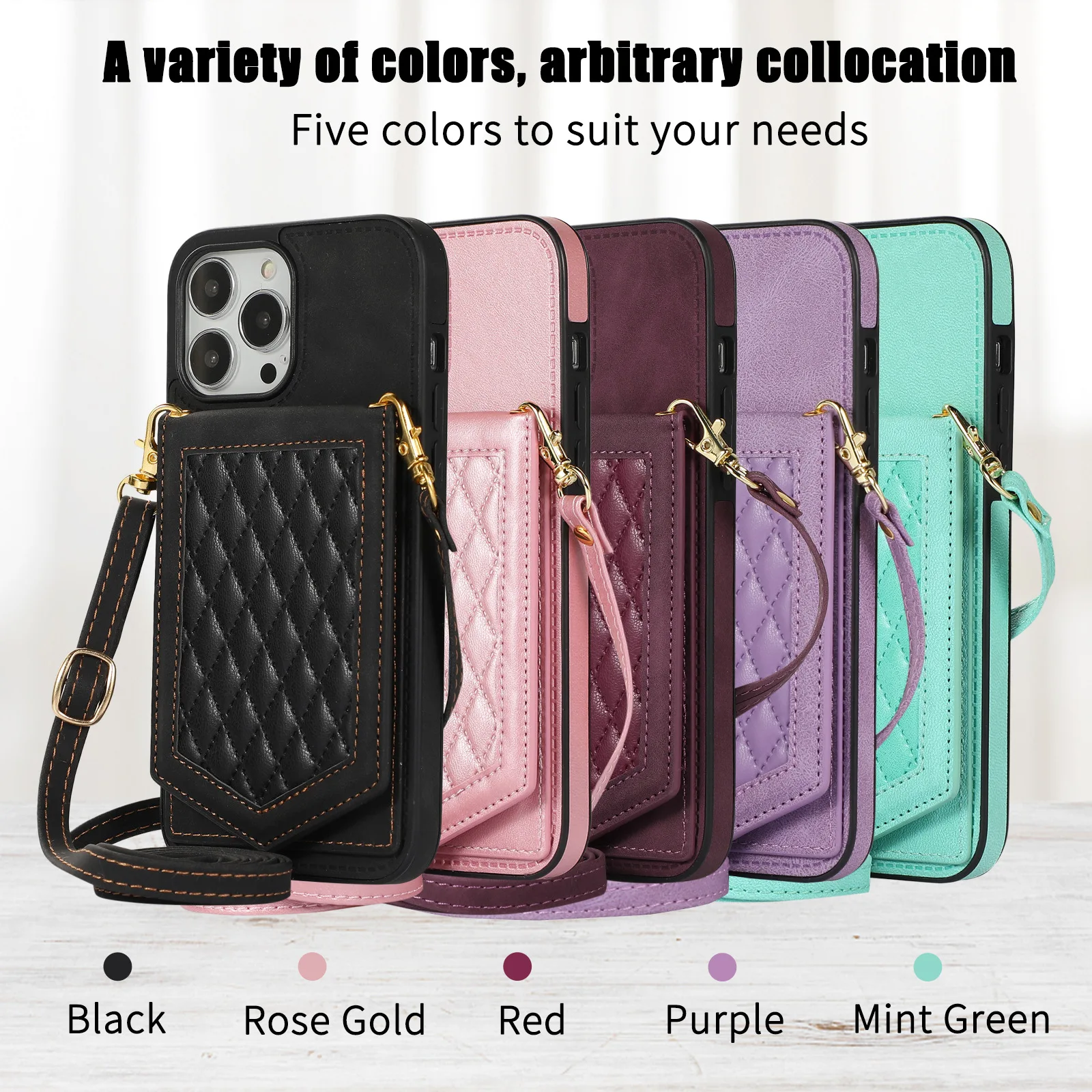 

Clamshell Card Holder Lanyard Anti-theft Brush Stick Leather Mirror phone cover for iphone 14 13 12 11 Pro Max XS Max XR X 7 8