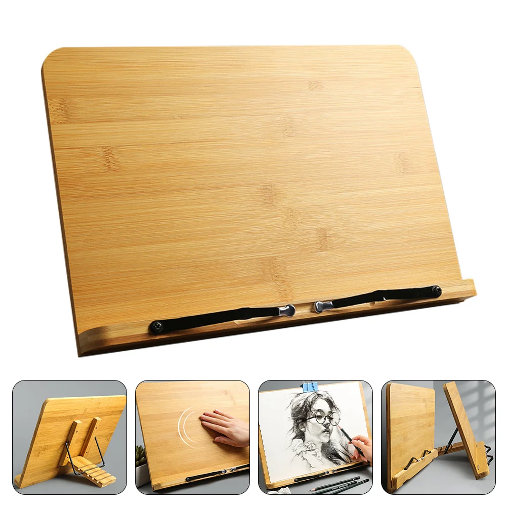 

Adjustable Reading Rack Wooden Folding Drawing Board Desktop Reading Board