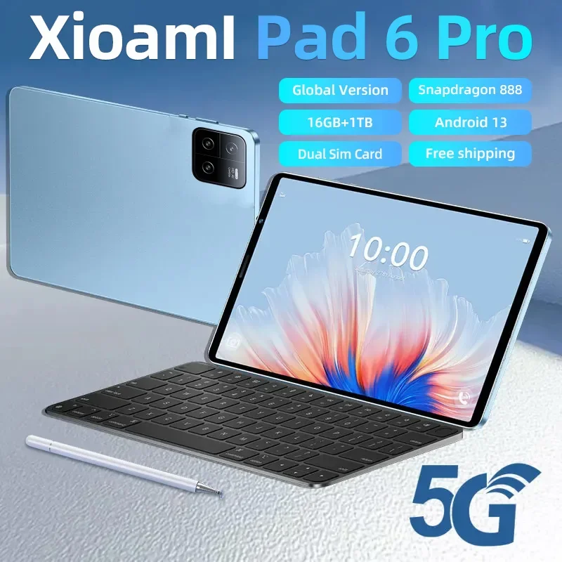 

2023 Original Global Version Pad 6 Pro Tablet PC Snapdragon 888 10000mAh Android 13 RAM 16GB ROM 512GB 5G HD 4K Screen WIFI Mi