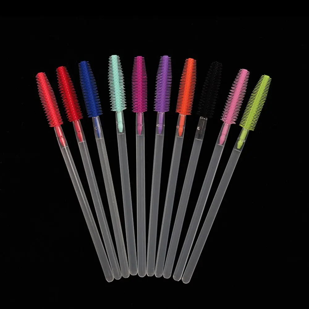 Colorful Disposable Silicone Head Mascara Applicator Spooler Brush makeup brush set makeup brush eyelashes brush eyelash removal brush eyelash cleaner brush eyelash brush makeup tool set makeup tool lip brush facial mask brush Eyebrow Comb Brush Eyelash Extension Makeup Tools 10Pcs