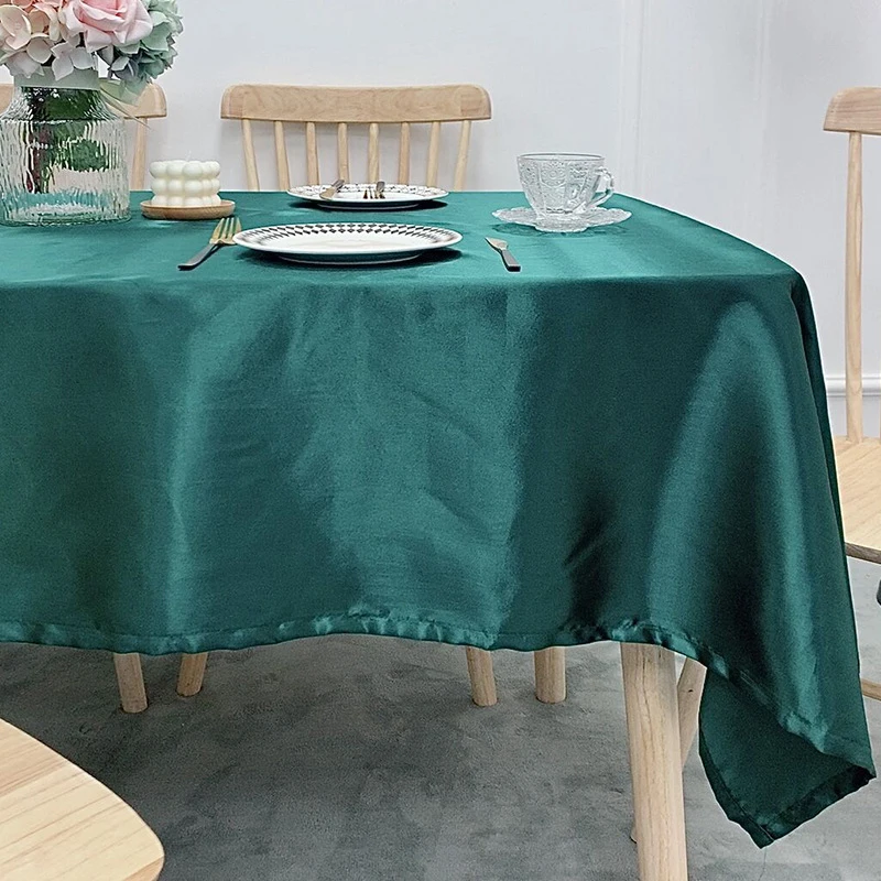 

S/M/L/XL 4 размера атласная Скатерть для стола Свадебная искусственная универсальная практичная Модная белая черно-зеленая
