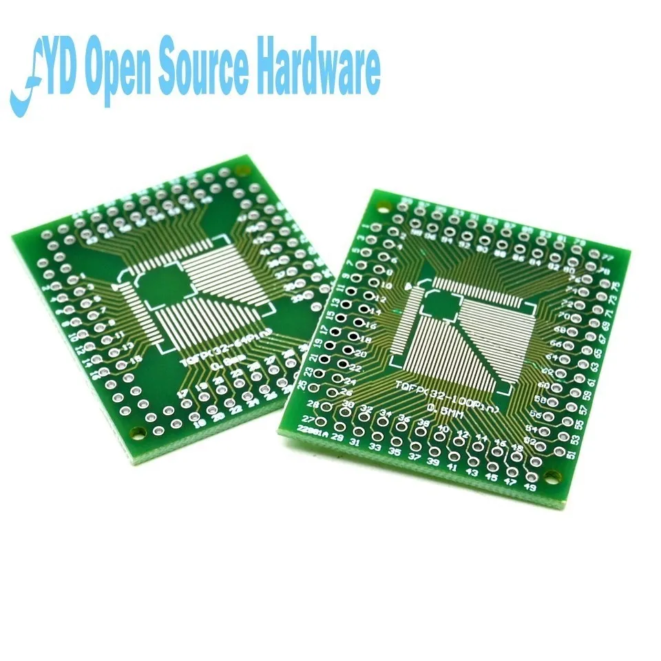 5pcs FQFP TQFP 32 44 64 80 100 LQFP to DIP Transfer Board DIP PinBoard Pitch Adapter pcb kit board pcb board