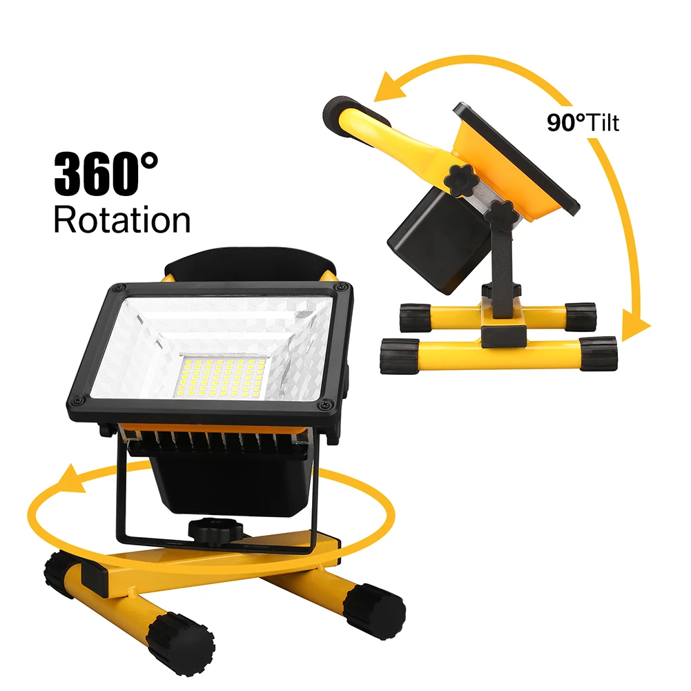 60W LED Portable Floodlight Waterproof Battery Powered Camping Lamp