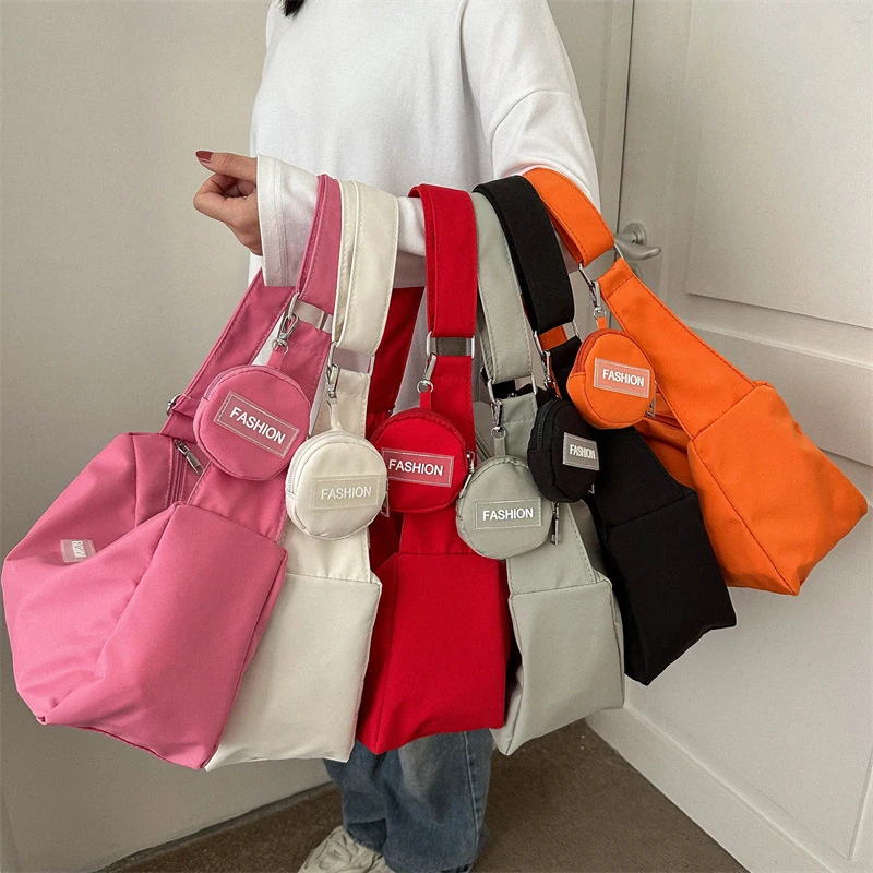 

Women Sling Crossbody Bags Large Capacity Hobo Bag Waterproof Pink Travel Shoulder Messenger Bag Whith Zipper Purse