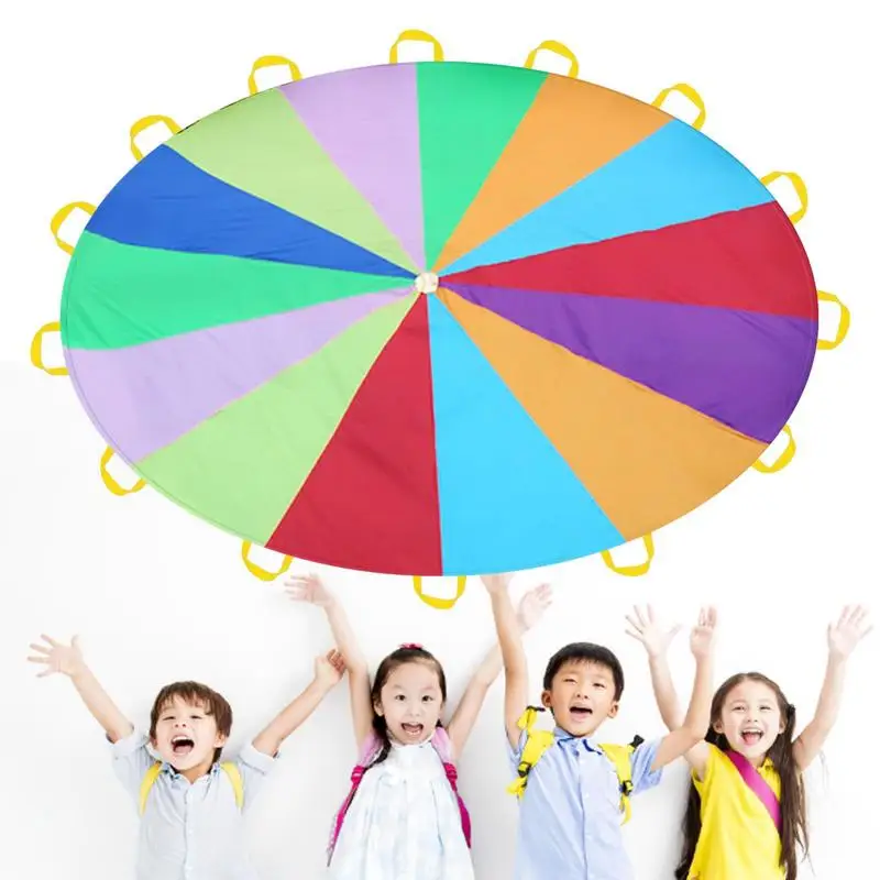 Outdoor Toys Kids Outdoor Toys 2-3m Child Kid Sports Development Early Education Outdoor Game Rainbow Umbrella Parachute Toy Jump-sack Ballute Play Parachute