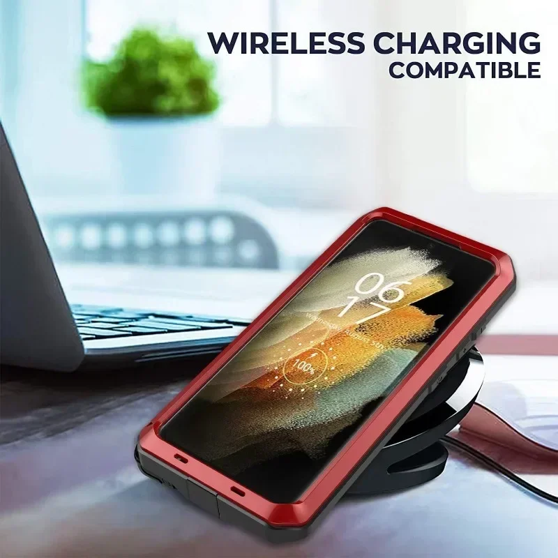 Heavy Duty Dual Layer Aluminum Metal Shockproof Case